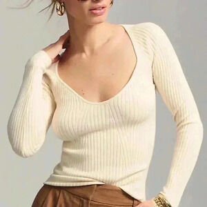 L*Space Camryn Fitted Ribbed Sweater Top NEW